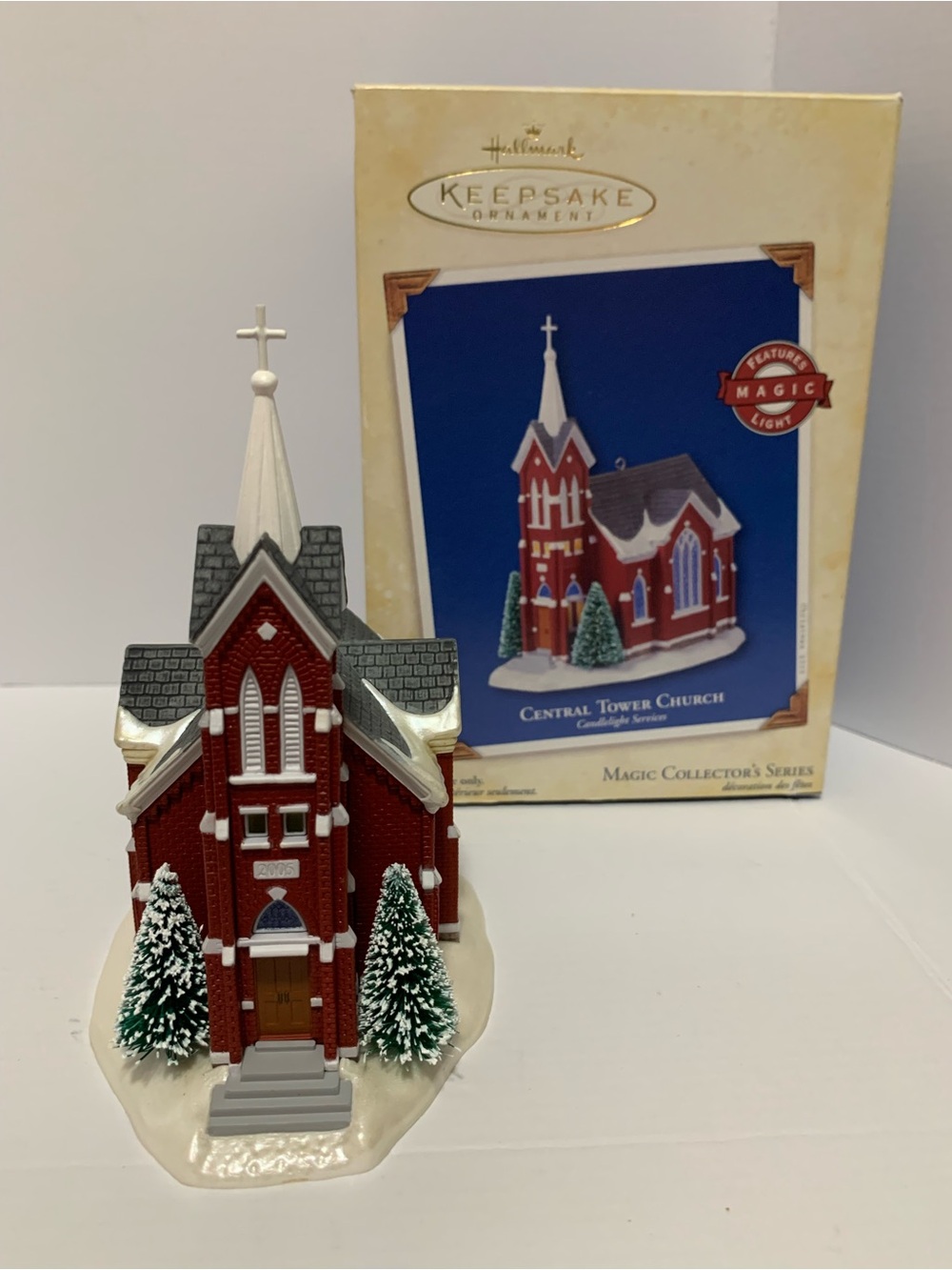 Hallmark Red and Green Central Tower Church Ornament